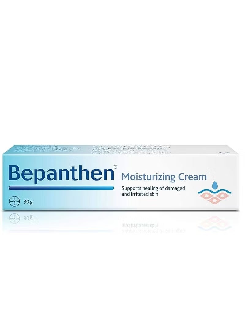 Bepanthen Moisturizing Cream, Supports Healing of Damaged and Irritated Skin, 30g
